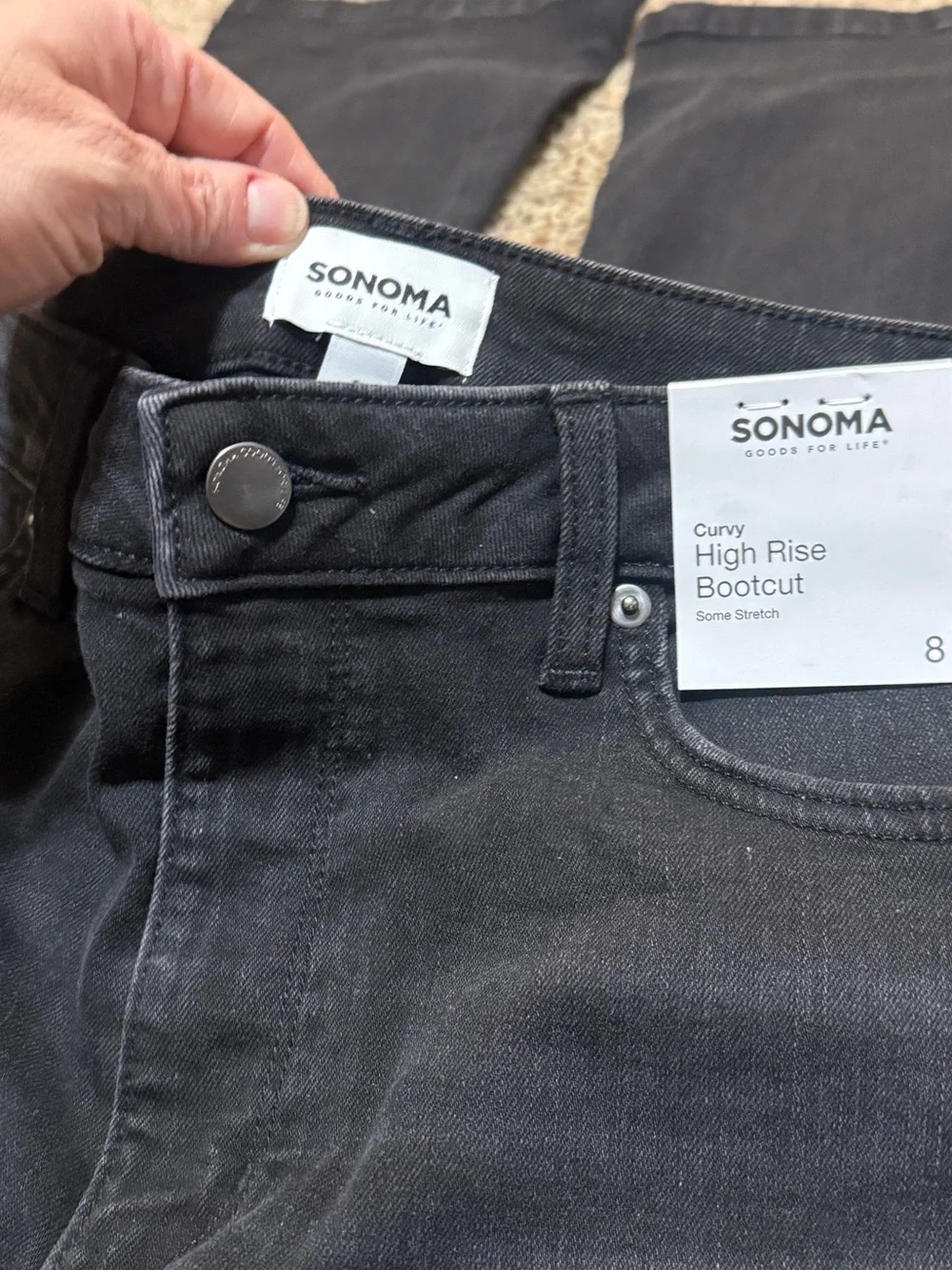 SONOMA Curvy High Rise Bootcut Jeans - Black Wash Womens 8 NWT - Picture 2 of 6